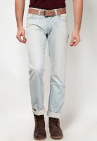 Monteil & Munero Washed Light Blue Regular Fit Jeans