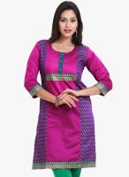 Mytri Wine Printed Kurta