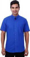 Nanya Men's Solid Casual Blue Shirt