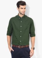 Nautica Green Regular Fit Casual Shirt