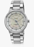 Omax Ss-119 Silver/White Analog Watch