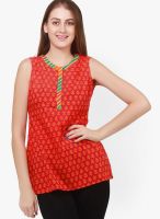 Pehraan Red Printed Kurtis