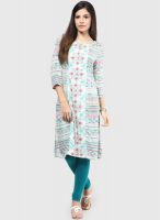 People Blue Printed Kurtas