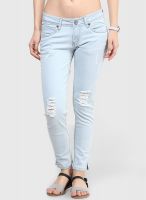 People Blue Solid Jeans