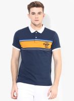 Phosphorus Navy Blue Striped Polo T-Shirt