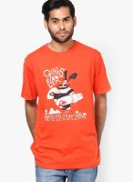 Quiksilver Red Crew Neck T Shirt