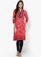 Rain & Rainbow Pink Cotton Kurti