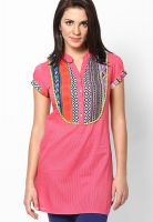 Rain & Rainbow Pink Printed Kurtis