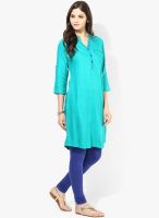 Rangmanch By Pantaloons Green Solid Kurtas