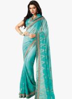 Roop Kashish Aqua Blue Printed Saree