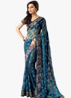 Roop Kashish Blue Printed Saree