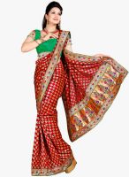 Roop Kashish Maroon Embroidered Saree