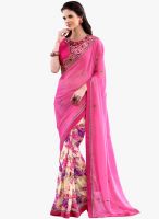 Roop Kashish Pink Printed Saree