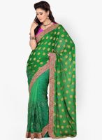 Saree Swarg Green Embroidered Saree