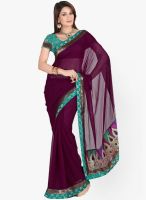 Saree Swarg Purple Embellished Saree