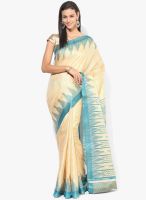 Satrang Beige Printed Polyester Cotton Saree