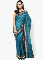 Satrang Green Printed Silk Blend Saree