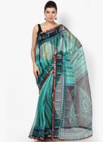 Satrang Net Green Saree