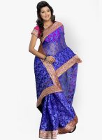 Silk Bazar Blue Embroidered Saree