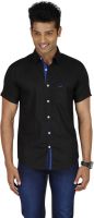 Sleek Line Men's Solid Casual Black Shirt
