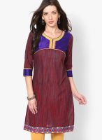 Span Maroon Printed Kurtis