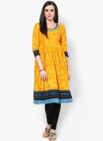 Span Yellow Printed Kurtis