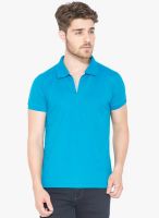 Status Quo Blue Solid Polo T-Shirt