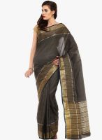 Sudarshan Silk Charcoal Grey Embellished Saree