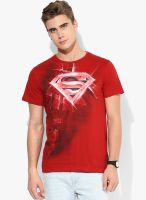 Superman Red Printed Round Neck T-Shirt