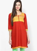 Svarikaa Red Printed Kurtis