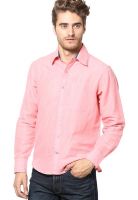 The Vanca Solid Pink Casual Shirt