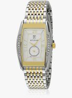 Titan Tycoon 1527Bm04 Gold/Champagne Analog Watch