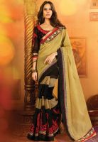 Touch Trends Black Embroidered Saree