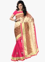 Triveni Sarees Beige Embellished Saree