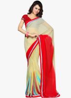 Triveni Sarees Beige Embellished Saree