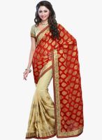 Triveni Sarees Beige Embroidered Saree