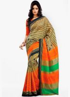 Triveni Sarees Beige Printed Saree