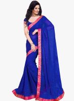 Triveni Sarees Blue Border Worked Festival Saree