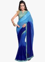 Triveni Sarees Blue Solid Saree