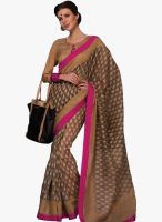 Triveni Sarees Brown Printed Saree
