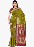 Triveni Sarees Green Embroidered Saree
