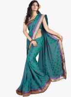 Triveni Sarees Green Embroidered Saree