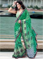 Triveni Sarees Green Printed Saree