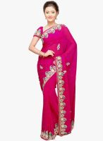 Triveni Sarees Magenta Embroidered Saree