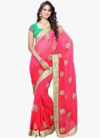 Triveni Sarees Magenta Embroidered Saree
