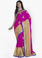 Triveni Sarees Magenta Embroidered Saree