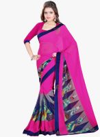 Triveni Sarees Magenta Printed Saree