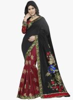 Triveni Sarees Maroon Border Worked Festival Saree