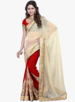 Triveni Sarees Maroon Embroidered Saree