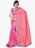 Triveni Sarees Pink Embroidered Saree